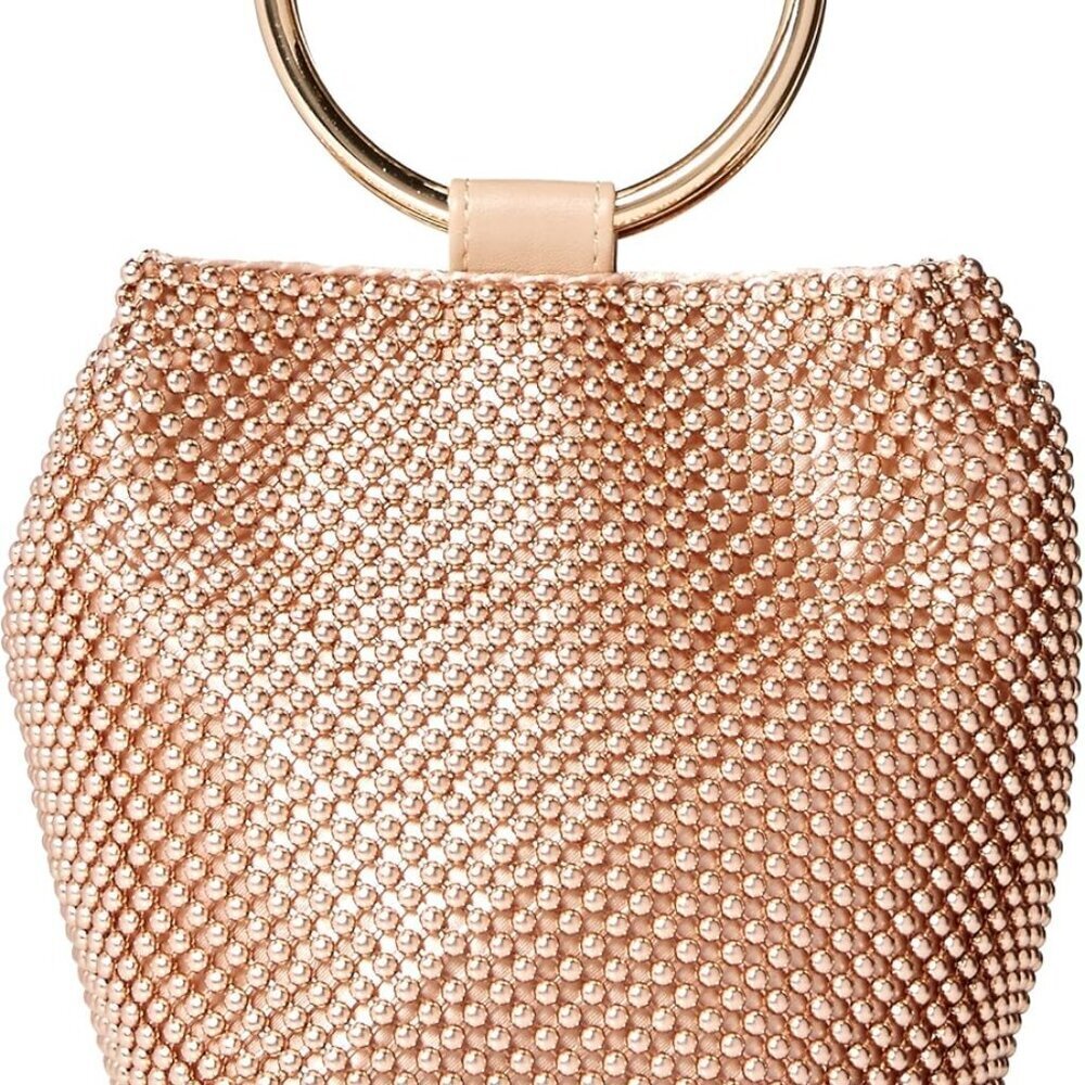 Womens Gwen Ball Mesh Ring Wristlet Pouch Clutch